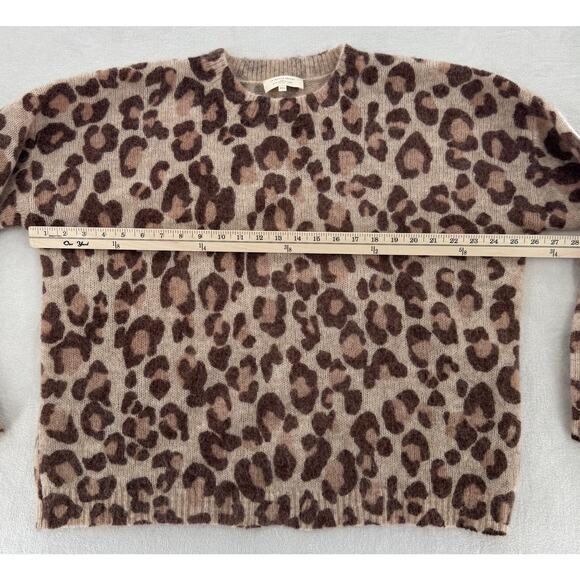 Sezane Brown Leopard Mohair Wool Sweater Animal Print Pullover Knit XXL 2XL - Picture 9 of 11
